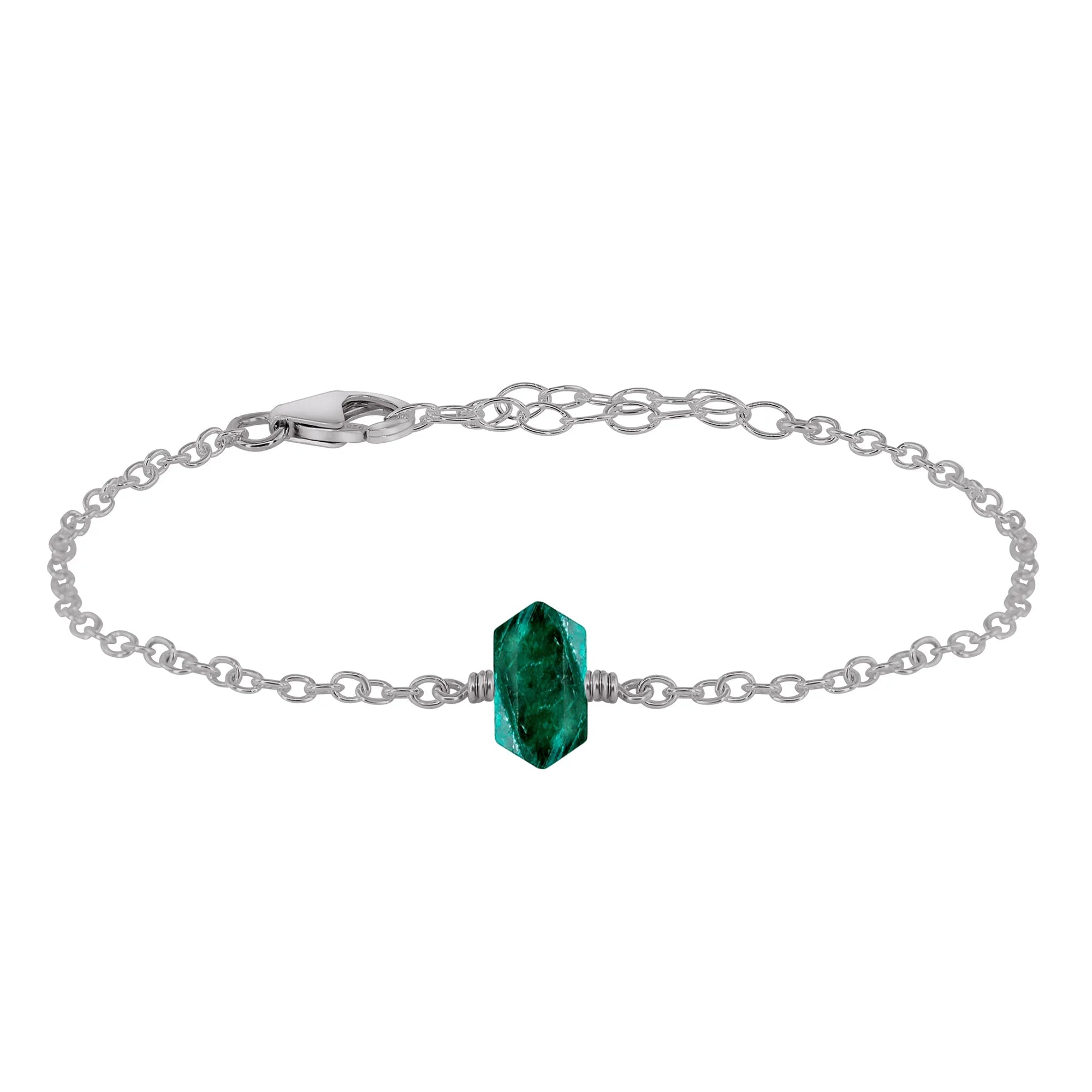 Emerald Double Terminated Mini Crystal Point Bracelet