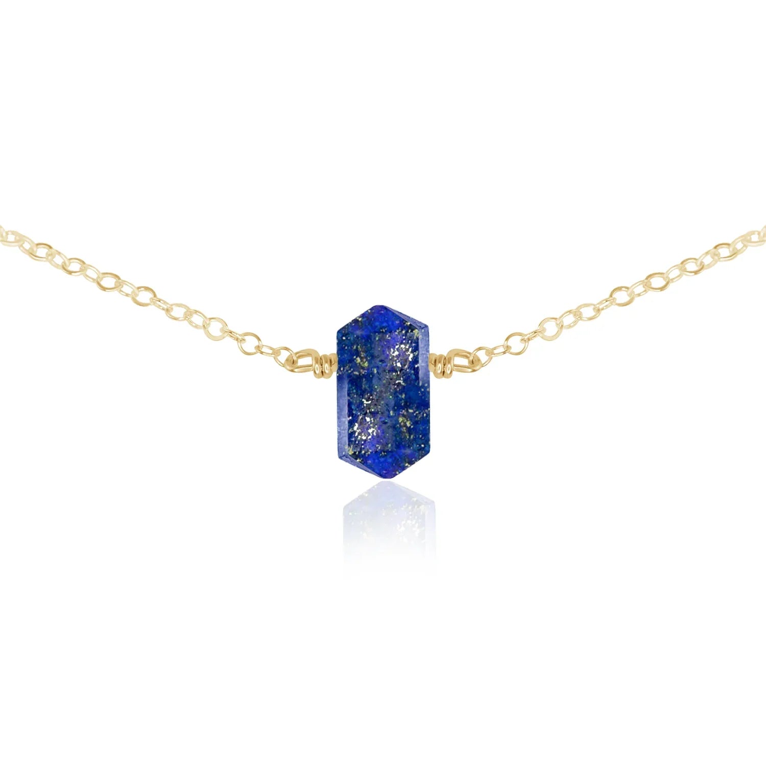 Double Terminated Lapis Lazuli Mini Crystal Point Choker Necklace