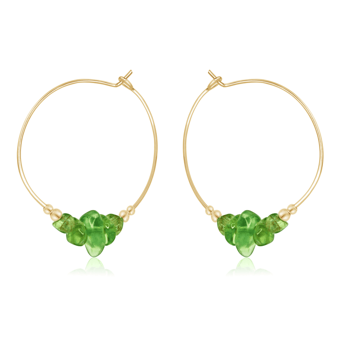 Custom Crystal Chip Large Hoop Earrings - Custom Crystal Chip Large Hoop Earrings - Sterling Silver - Luna Tide Handmade Crystal Jewellery