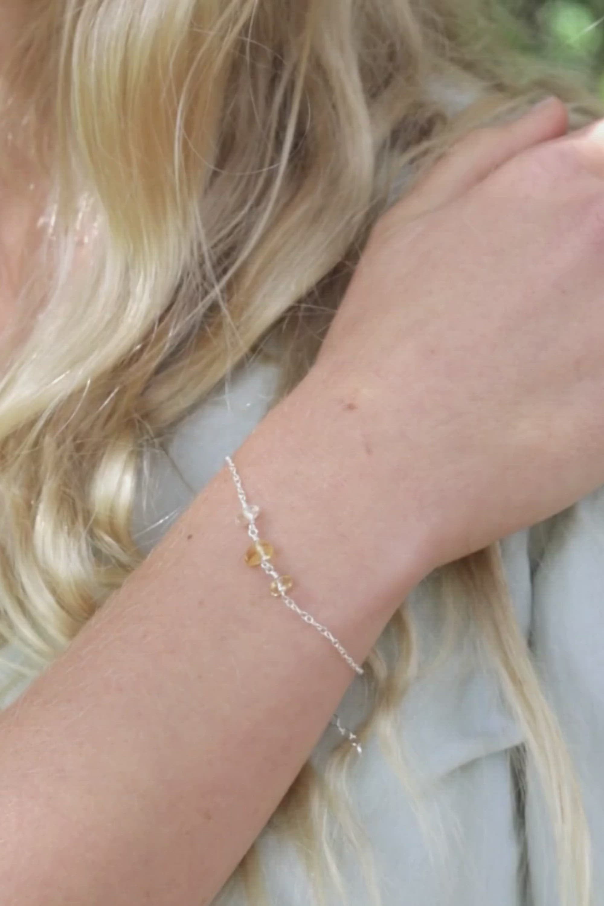 Citrine Beaded Chain Bracelet