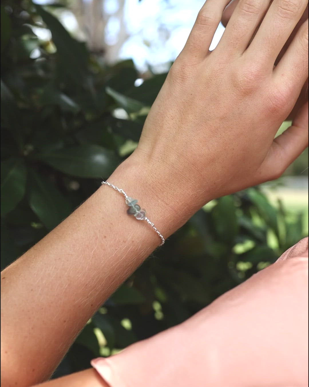 Fluorite Chip Bead Bar Bracelet