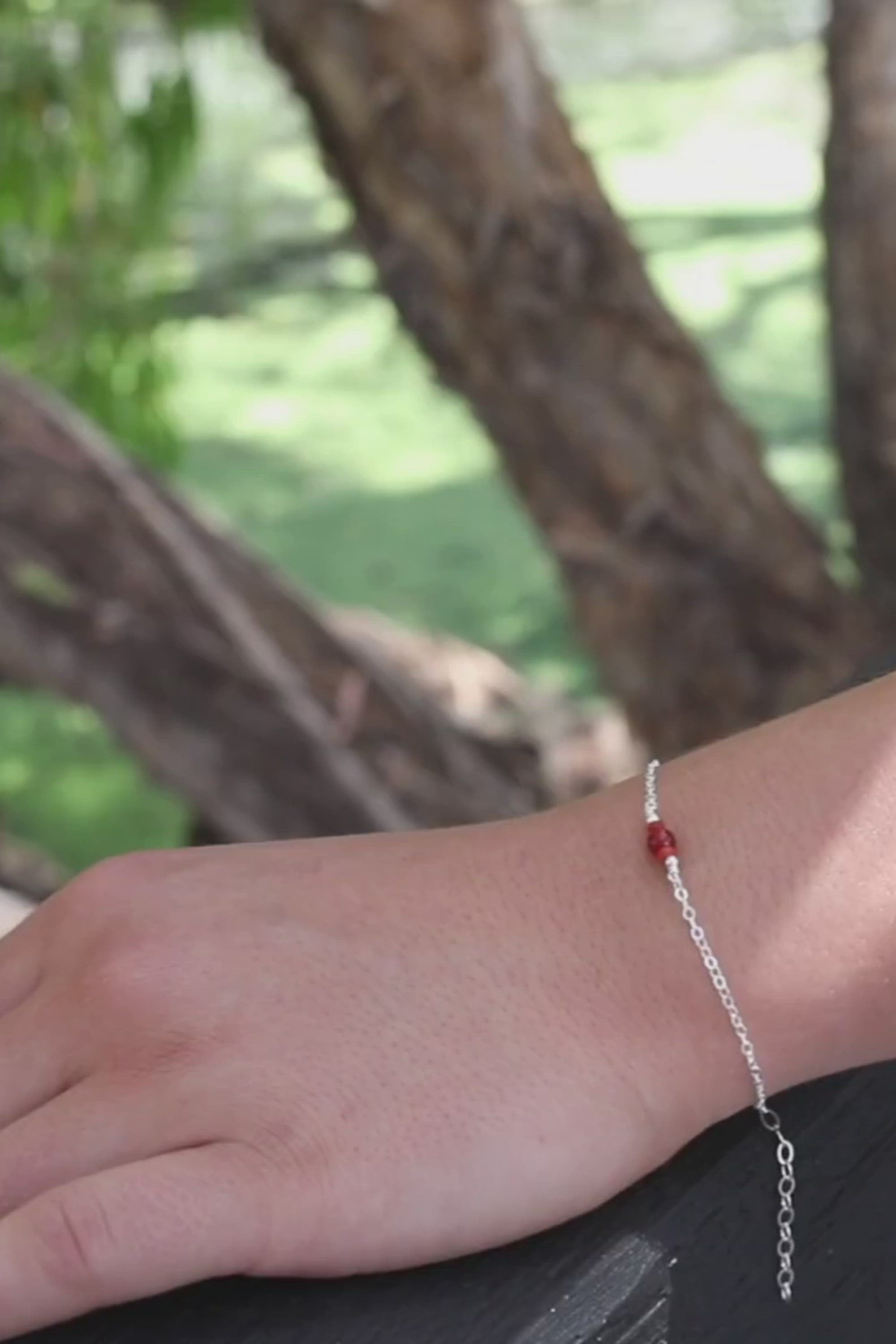 Dainty Carnelian Gemstone Bracelet