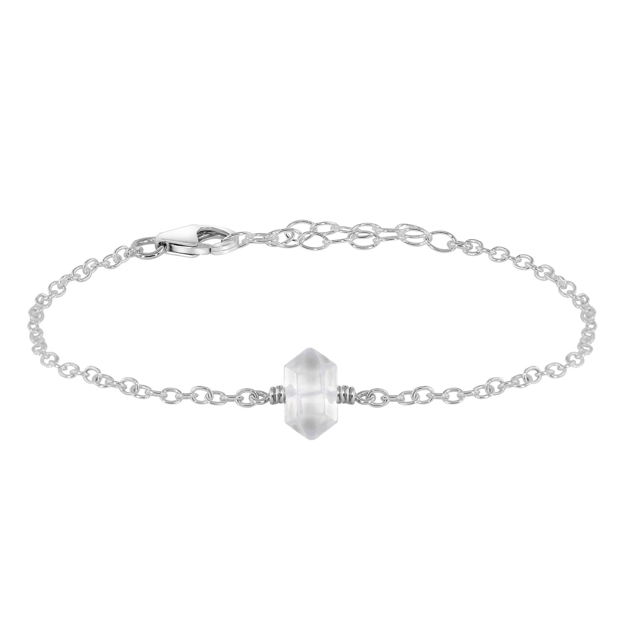 Crystal Quartz Double Terminated Mini Crystal Point Bracelet - Crystal Quartz Double Terminated Mini Crystal Point Bracelet - Sterling Silver - Luna Tide Handmade Crystal Jewellery