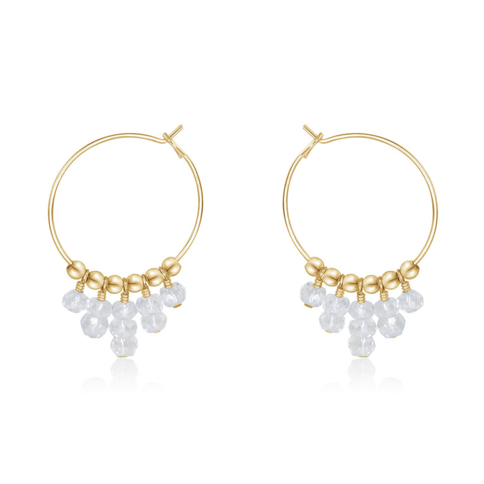 Crystal Quartz Statement Hoop Earrings - Crystal Quartz Statement Hoop Earrings - 14k Gold Fill - Luna Tide Handmade Crystal Jewellery