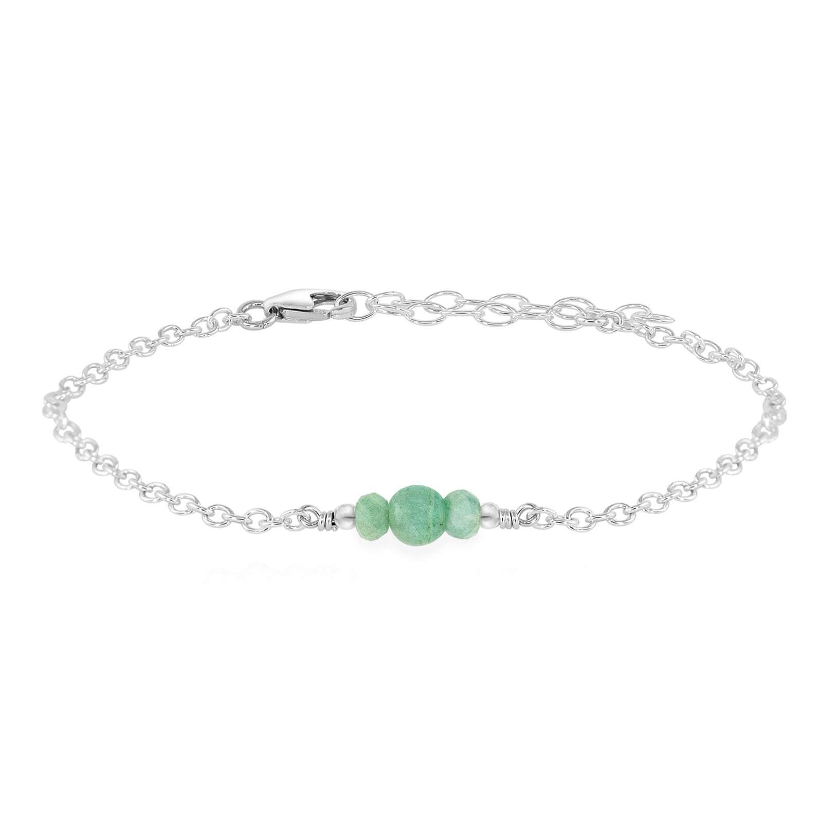 Dainty Amazonite Gemstone Bracelet - Dainty Amazonite Gemstone Bracelet - Sterling Silver - Luna Tide Handmade Crystal Jewellery
