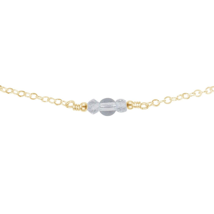 Dainty Crystal Quartz Gemstone Choker Necklace - Dainty Crystal Quartz Gemstone Choker Necklace - 14k Gold Fill - Luna Tide Handmade Crystal Jewellery