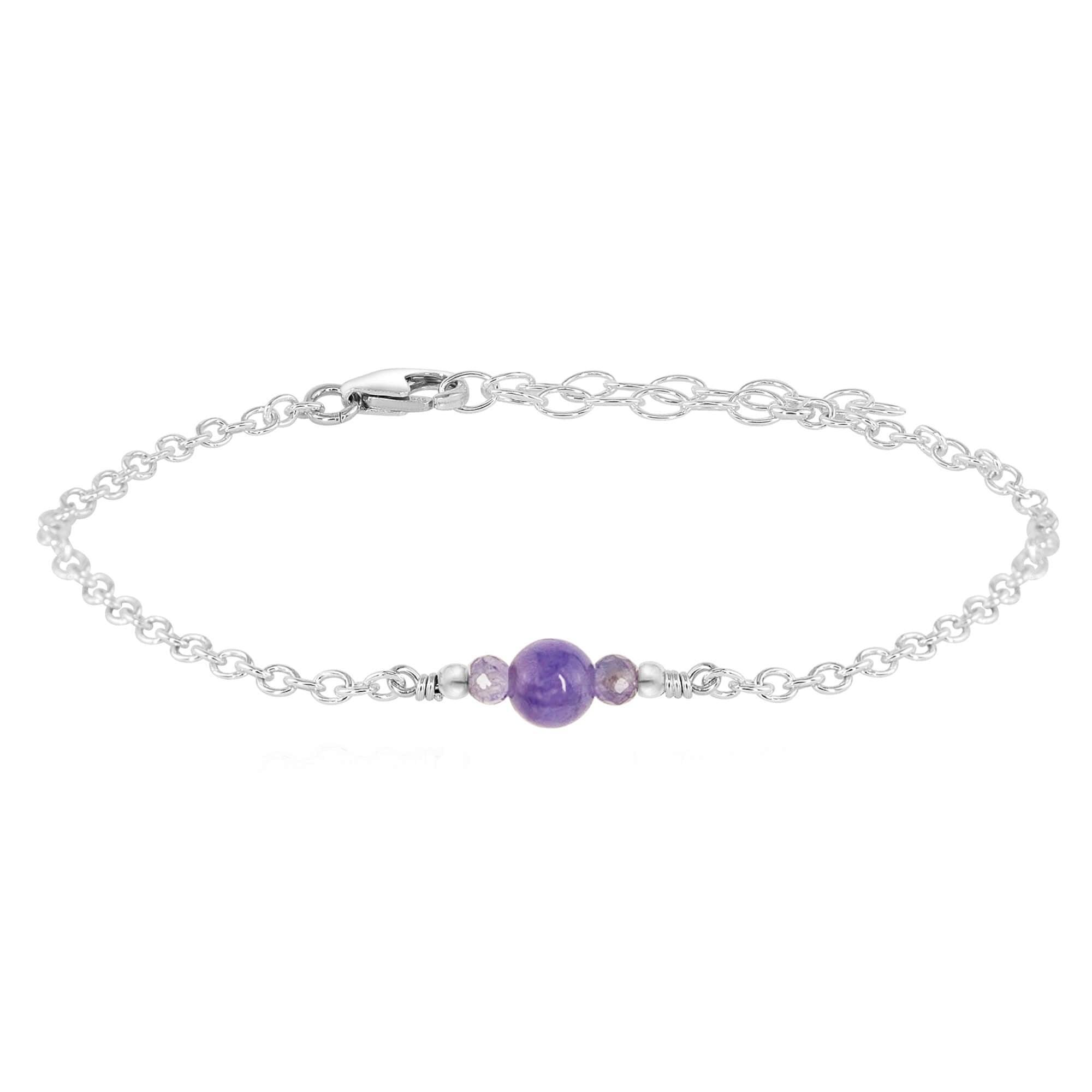 Dainty Tanzanite Gemstone Bracelet - Dainty Tanzanite Gemstone Bracelet - Sterling Silver - Luna Tide Handmade Crystal Jewellery