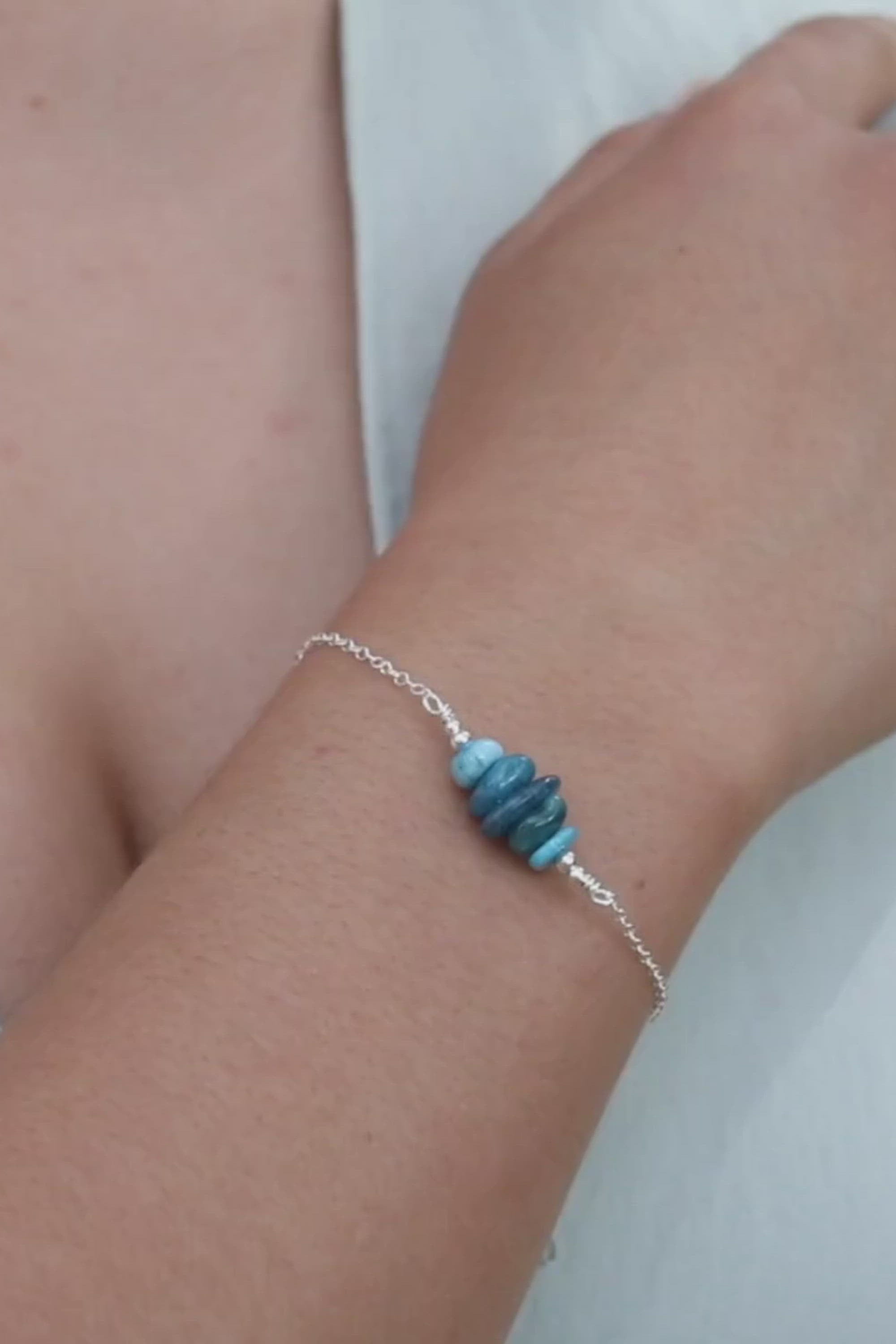 Apatite Chip Bead Bar Bracelet