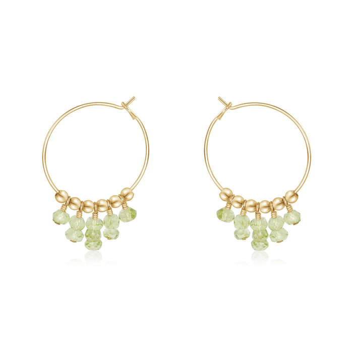 Prehnite Statement Hoop Earrings - Prehnite Statement Hoop Earrings - 14k Gold Fill - Luna Tide Handmade Crystal Jewellery