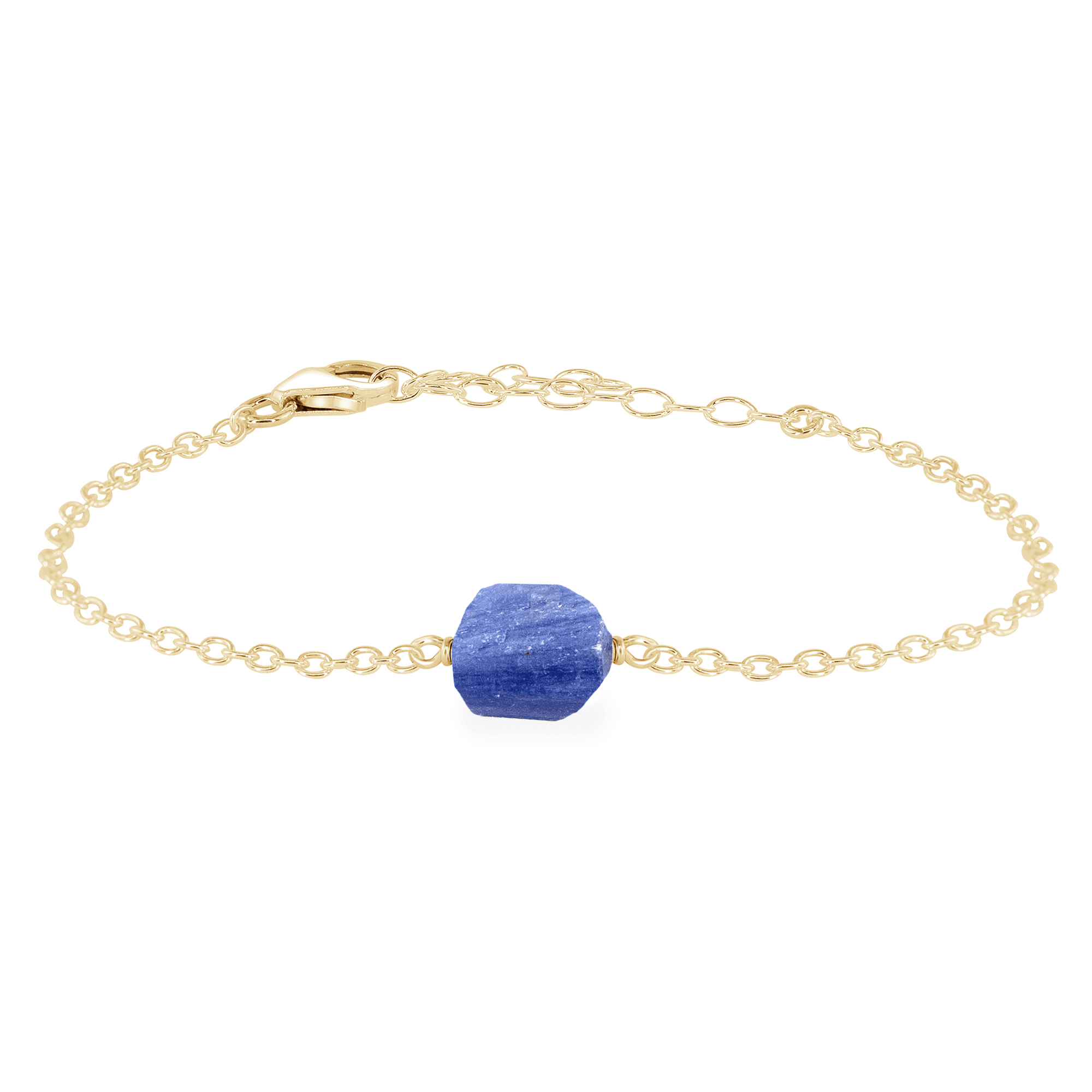 Raw Kyanite Crystal Nugget Bracelet - Raw Kyanite Crystal Nugget Bracelet - 14k Gold Fill - Luna Tide Handmade Crystal Jewellery