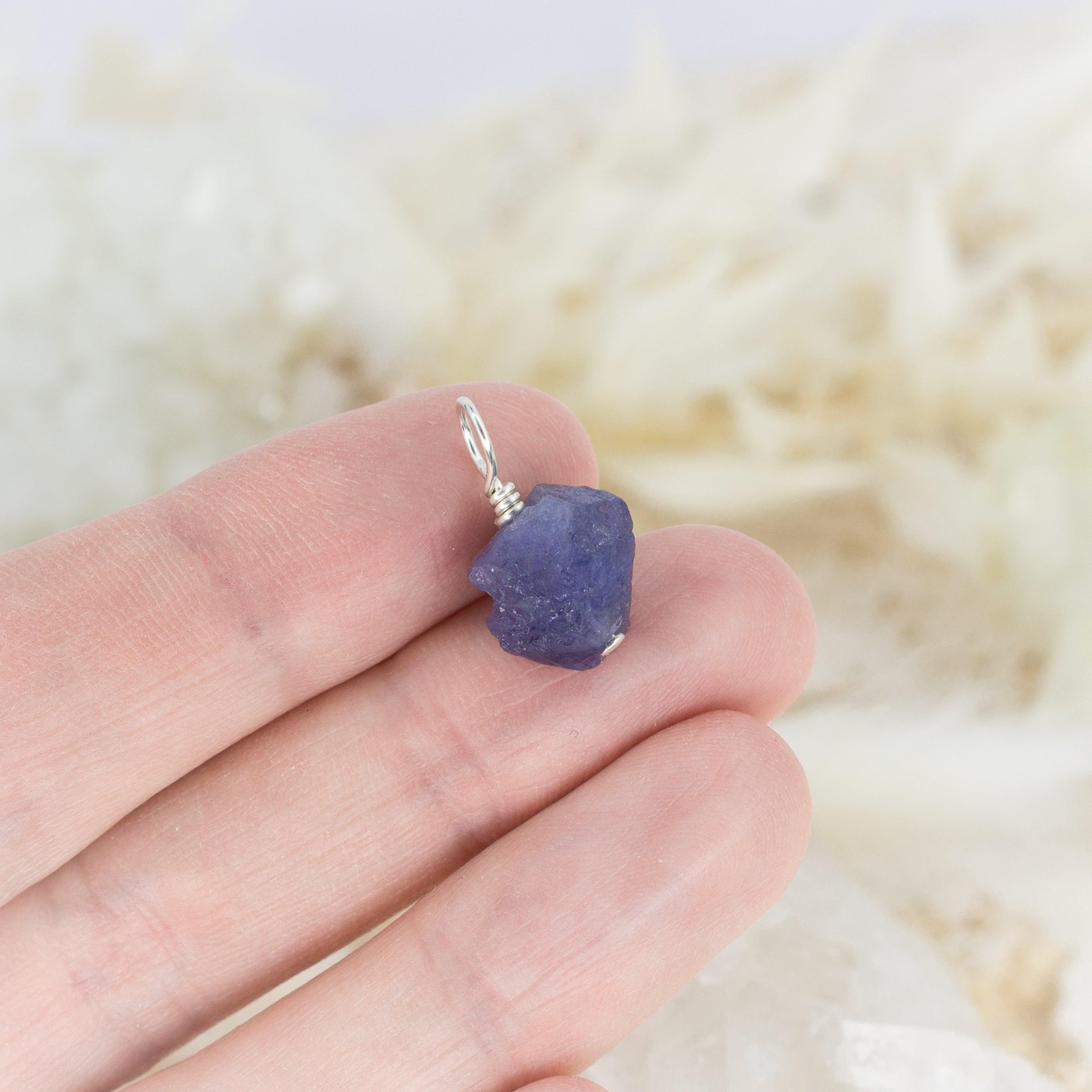 Tiny Raw Tanzanite Crystal Pendant - Tiny Raw Tanzanite Crystal Pendant - Sterling Silver - Luna Tide Handmade Crystal Jewellery
