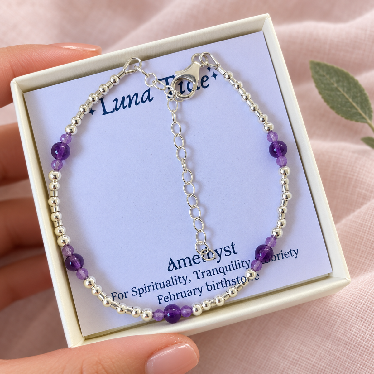 Bohemian Amethyst Crystal Precious Metal Beaded Bracelet