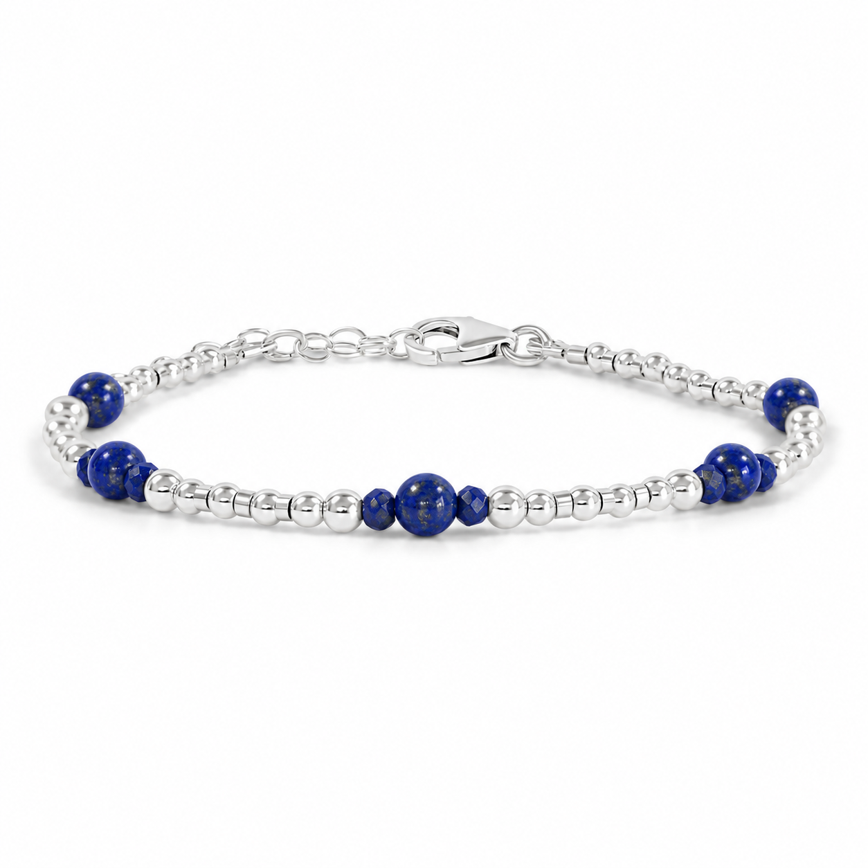 Bohemian Lapis Lazuli Crystal Precious Metal Beaded Bracelet