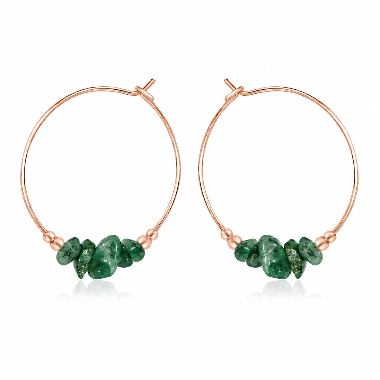 Emerald Crystal Chip Large Hoop Earrings