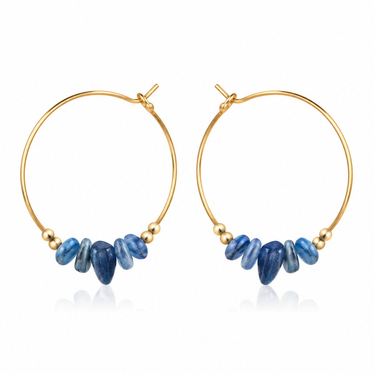 Kyanite Crystal Chip Large Hoop Earrings