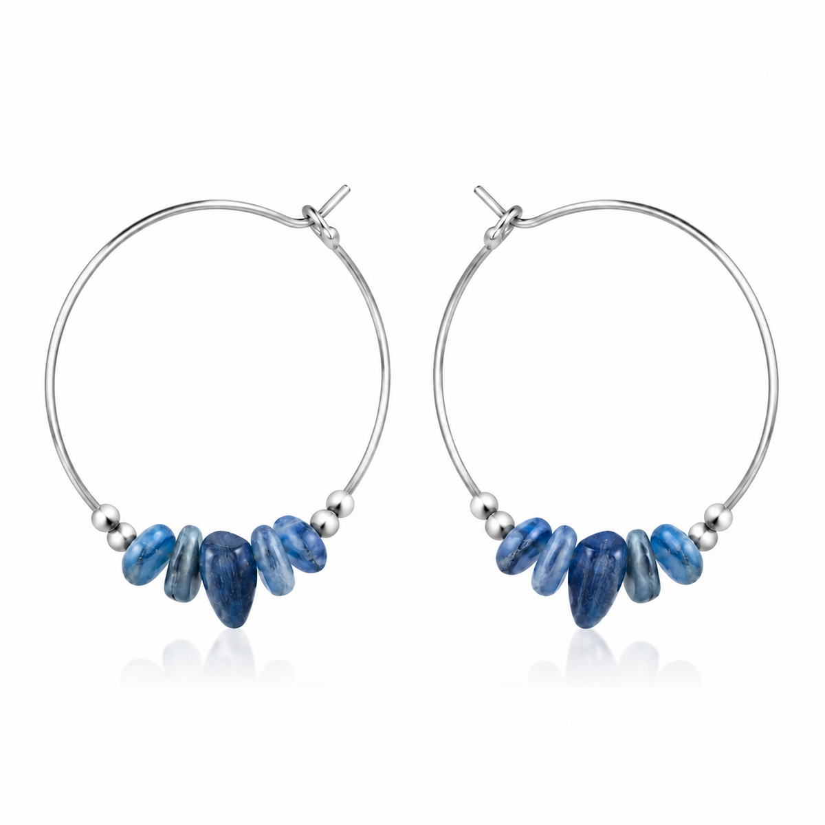 Kyanite Crystal Chip Large Hoop Earrings