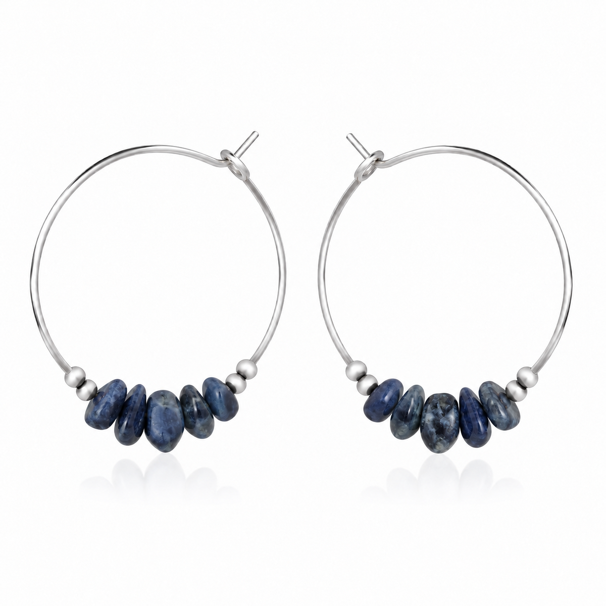 Sapphire Crystal Chip Large Hoop Earrings
