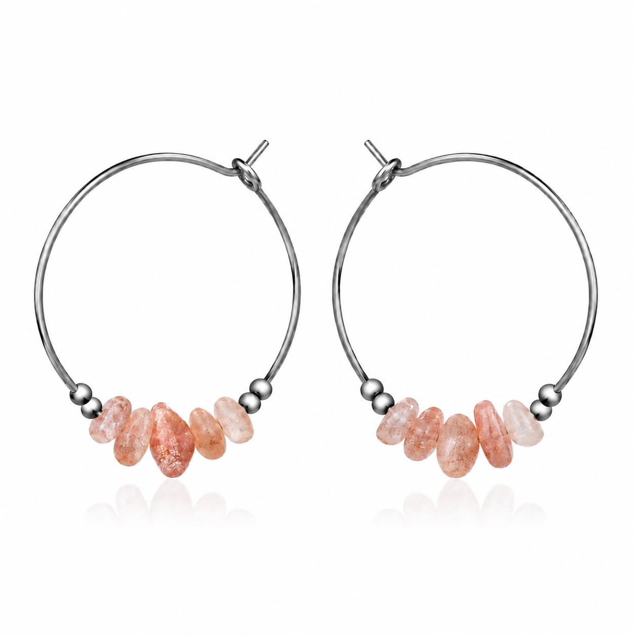 Sunstone Crystal Chip Large Hoop Earrings