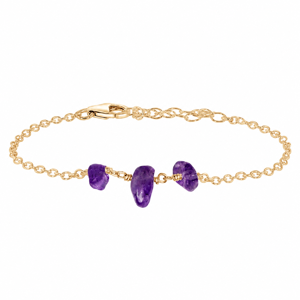 Amethyst Crystal Beaded Chain Bracelet