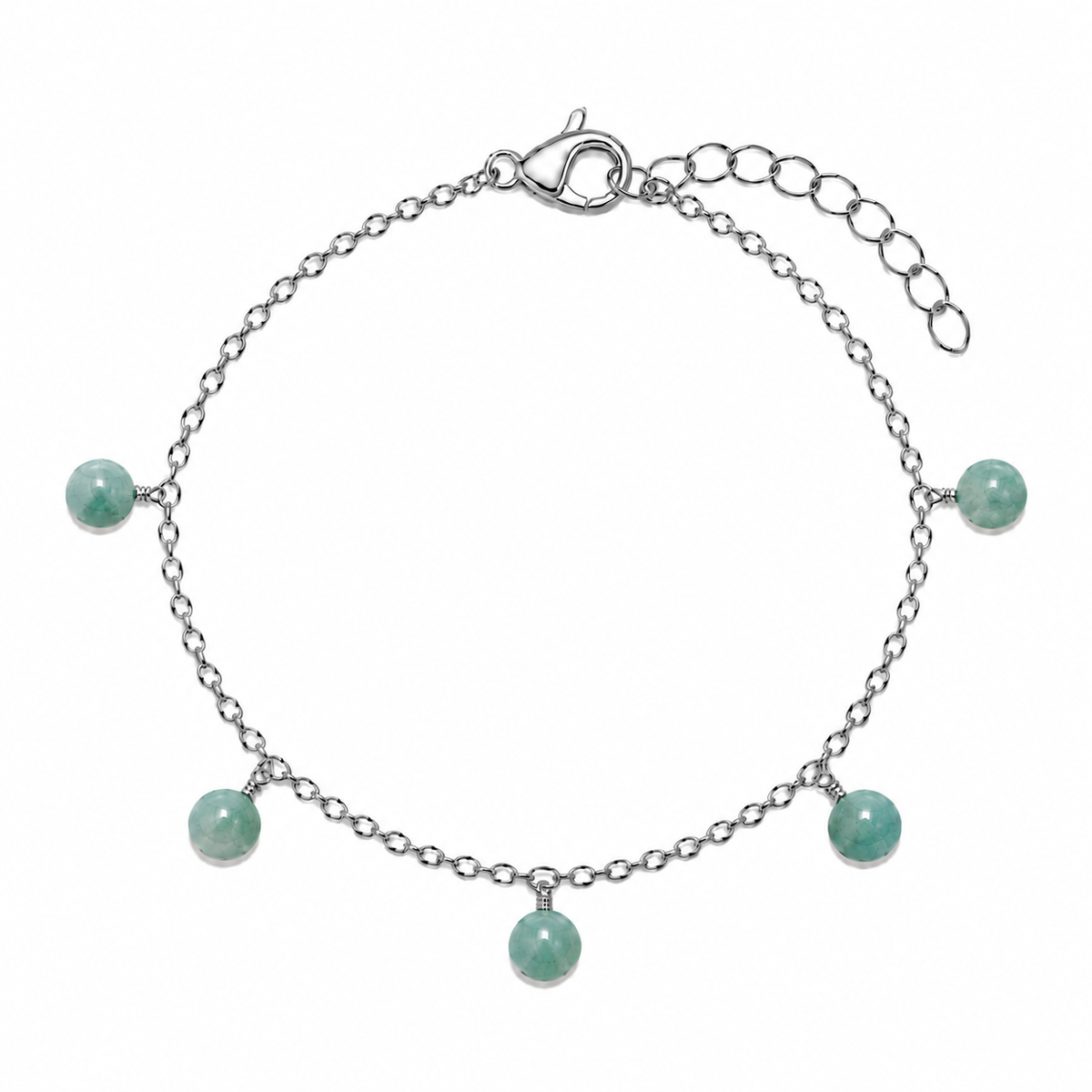 Amazonite Boho Gemstone Bead Drop Charm Bracelet