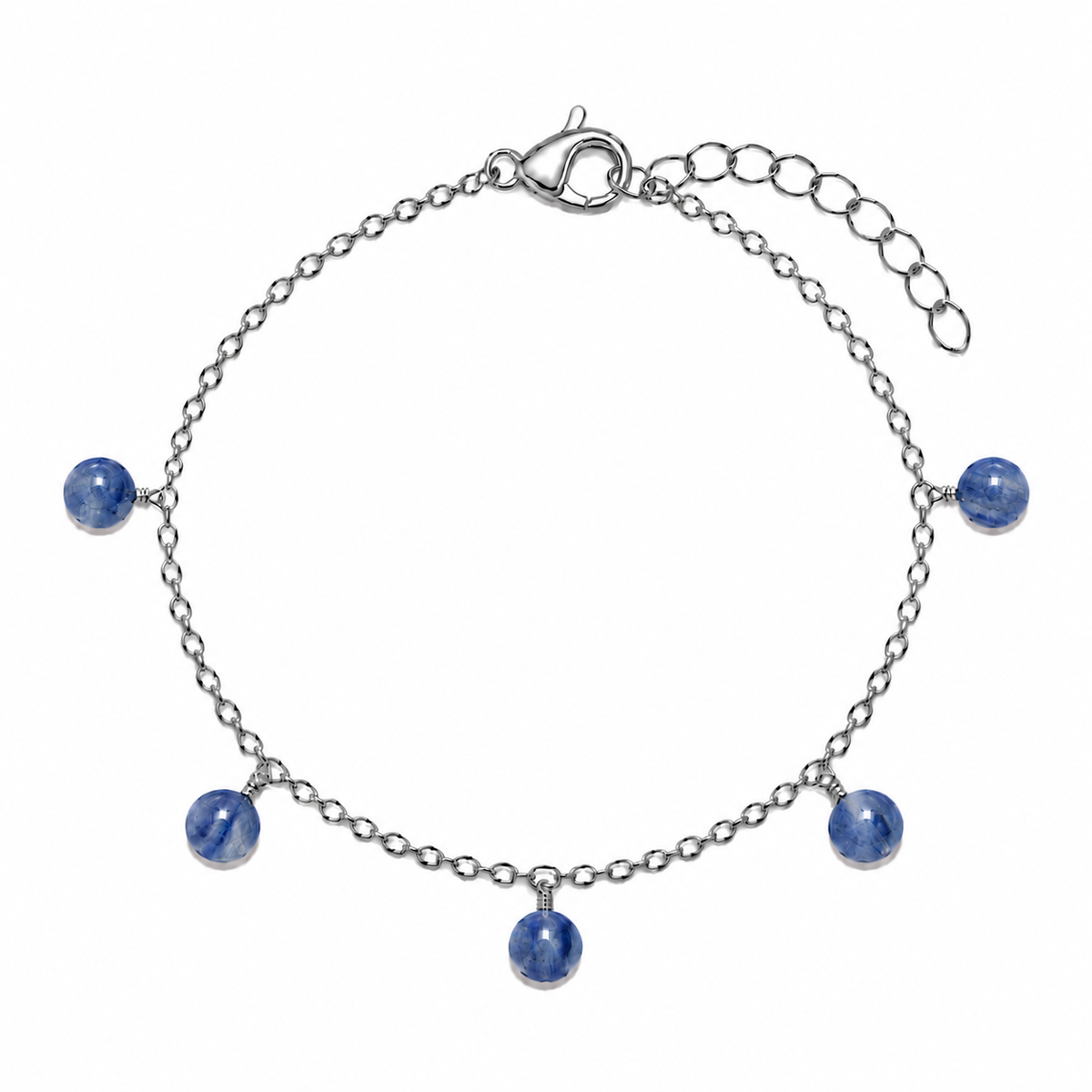 Kyanite Boho Gemstone Bead Drop Charm Bracelet