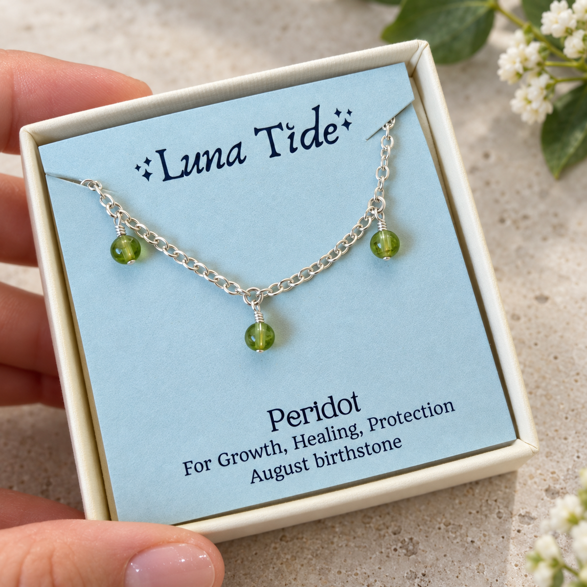 Peridot Crystal Bead Drop Choker