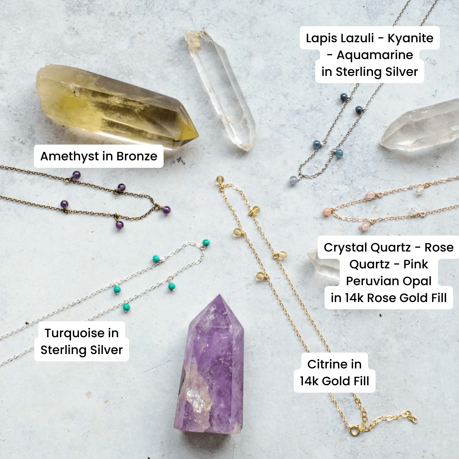 Custom Boho Crystal Bead Drop Choker – Luna Tide - Main Image