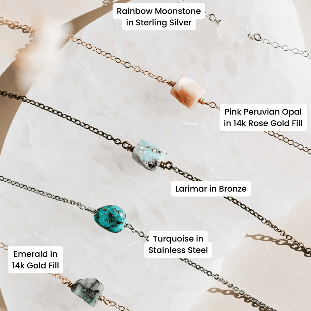 Custom Tiny Rough Crystal Nugget Necklace