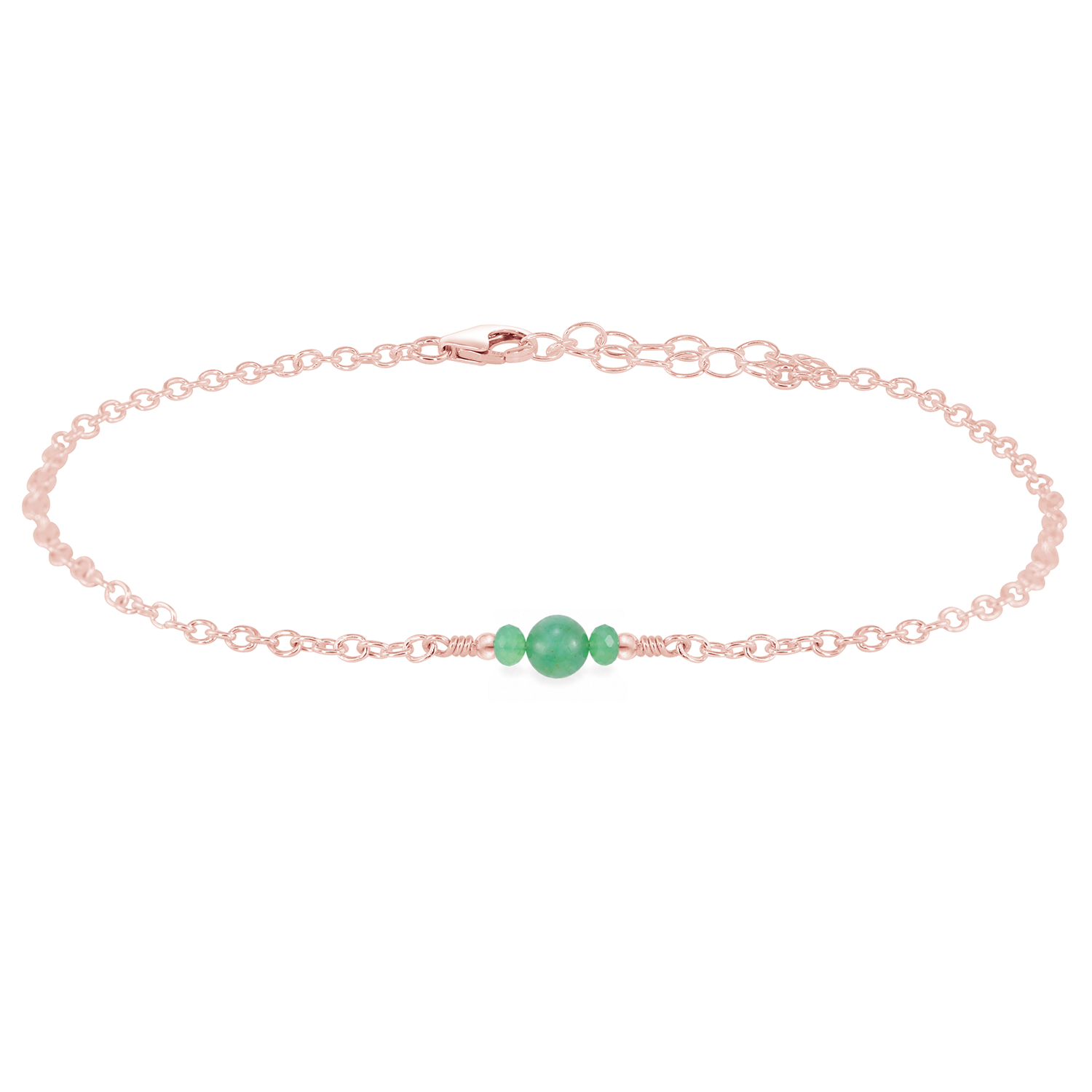 Dainty Chrysoprase Gemstone Anklet