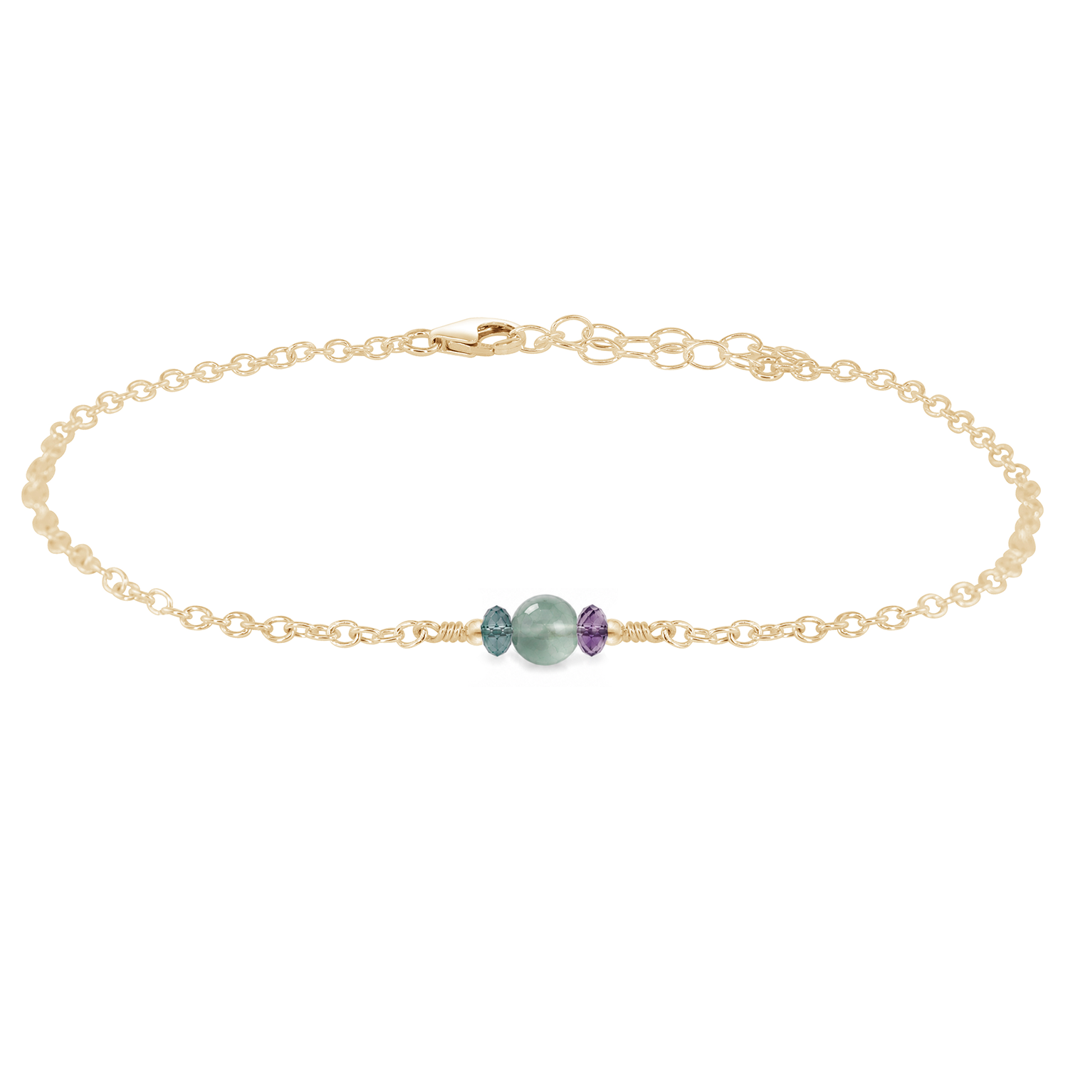 Dainty Fluorite Gemstone Anklet