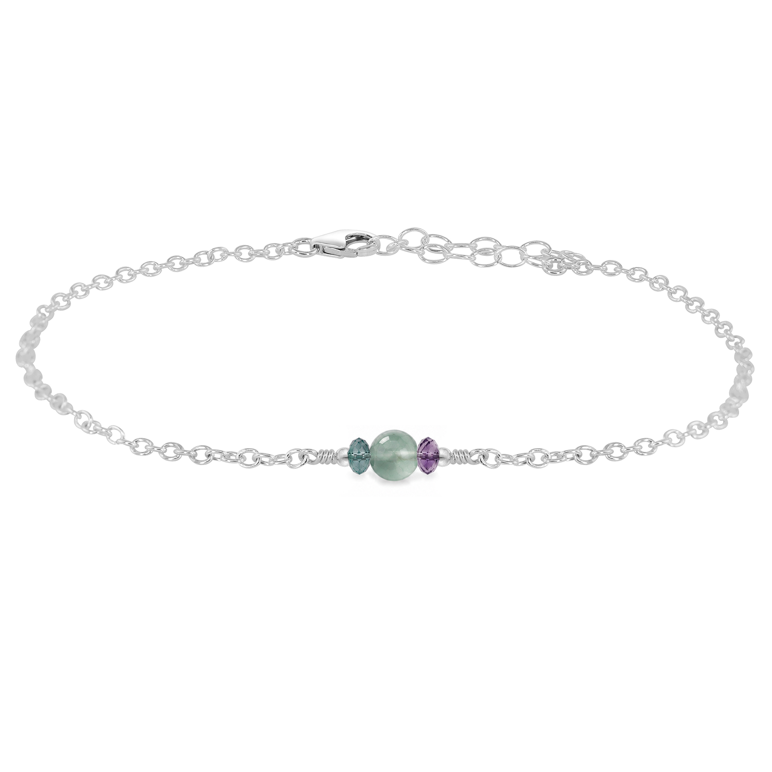Dainty Fluorite Gemstone Anklet