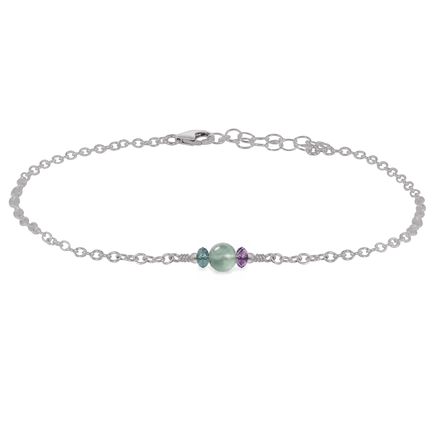 Dainty Fluorite Gemstone Anklet