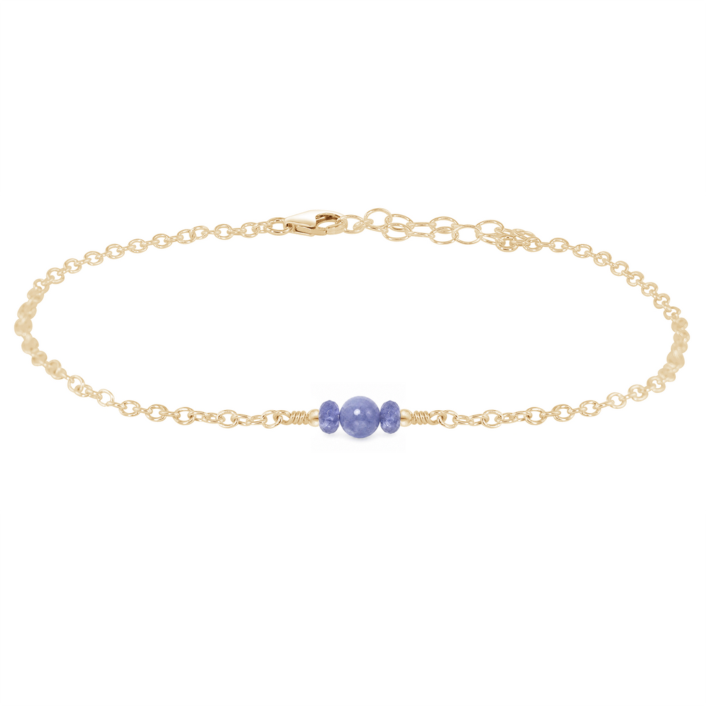 Dainty Tanzanite Gemstone Anklet