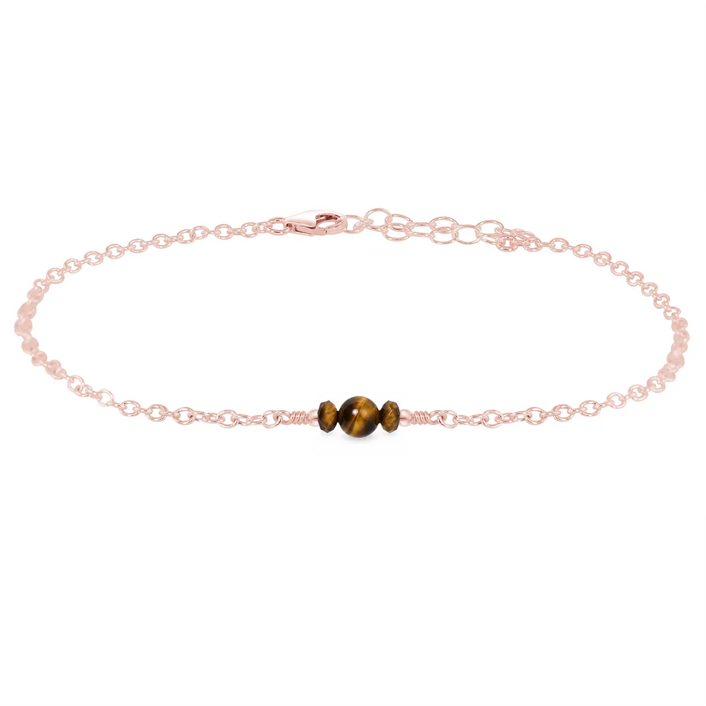 Dainty Tiger's Eye Gemstone Anklet