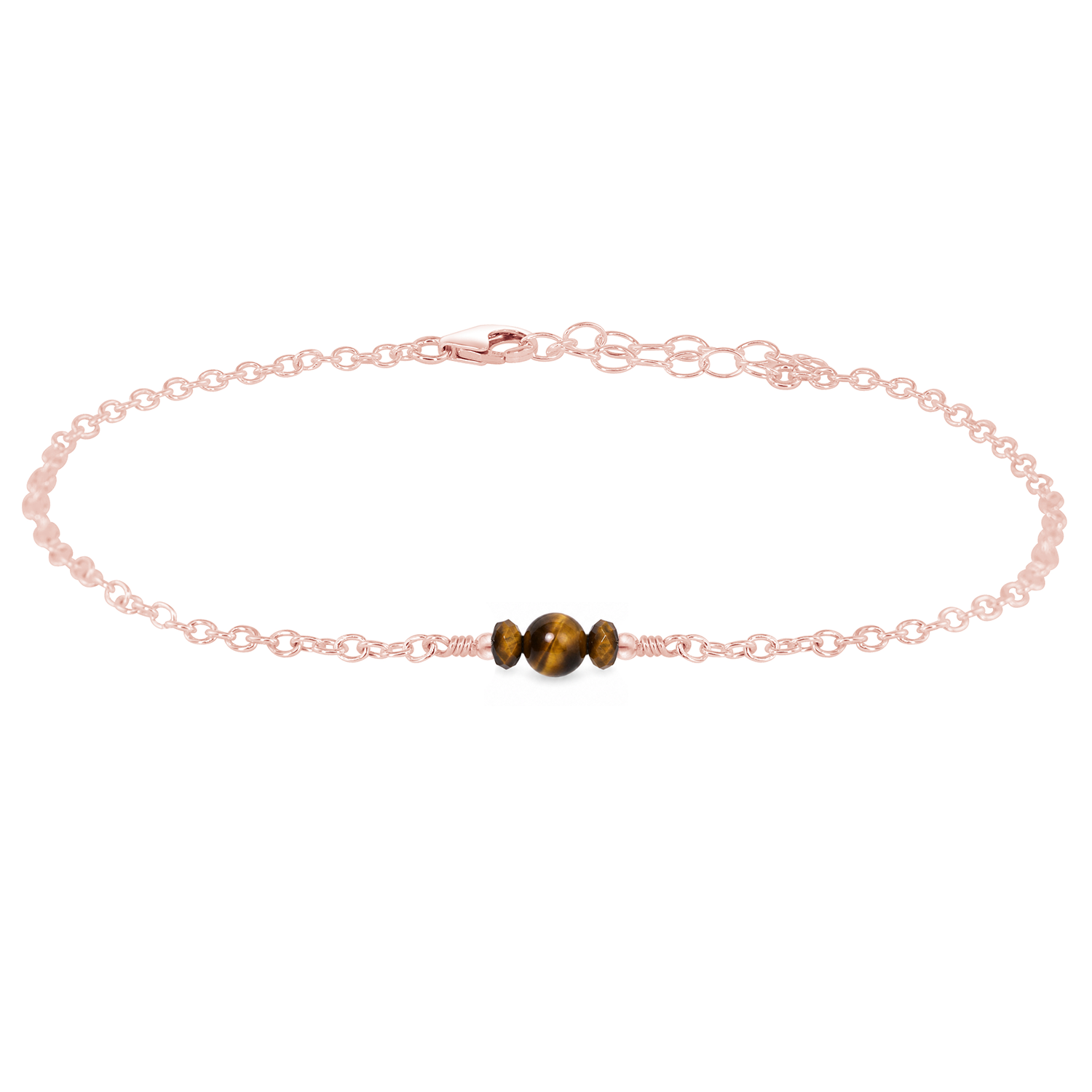 Dainty Tiger's Eye Gemstone Anklet