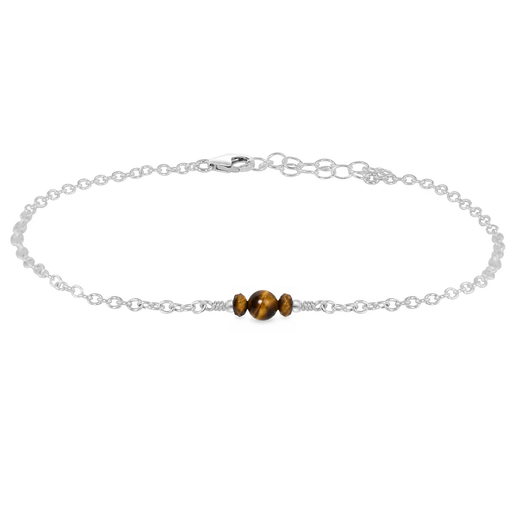 Dainty Tiger's Eye Gemstone Anklet