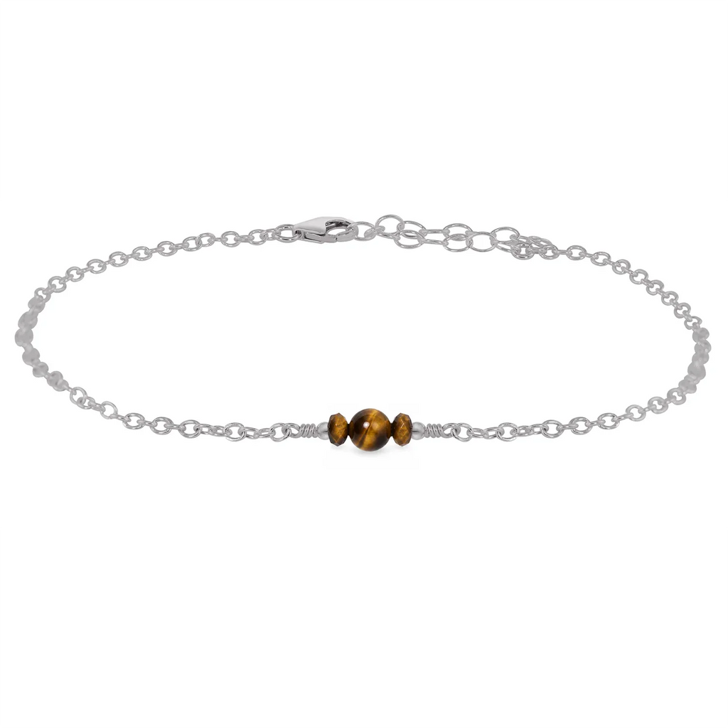 Dainty Tiger's Eye Gemstone Anklet