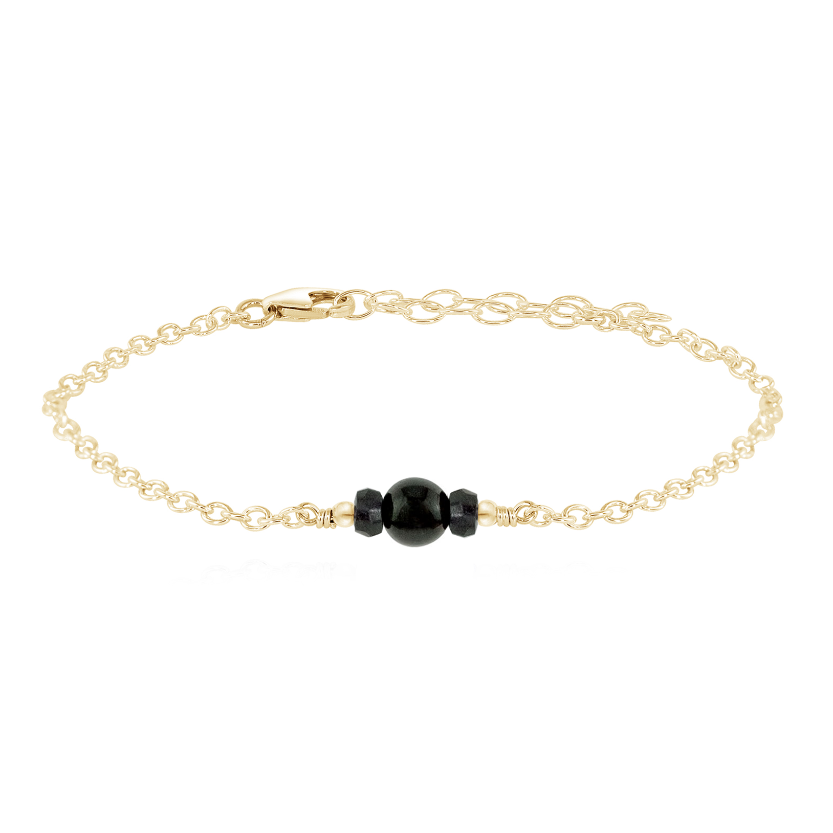 Dainty Black Tourmaline Gemstone Bracelet