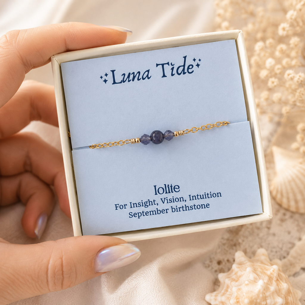 Dainty Iolite Gemstone Anklet