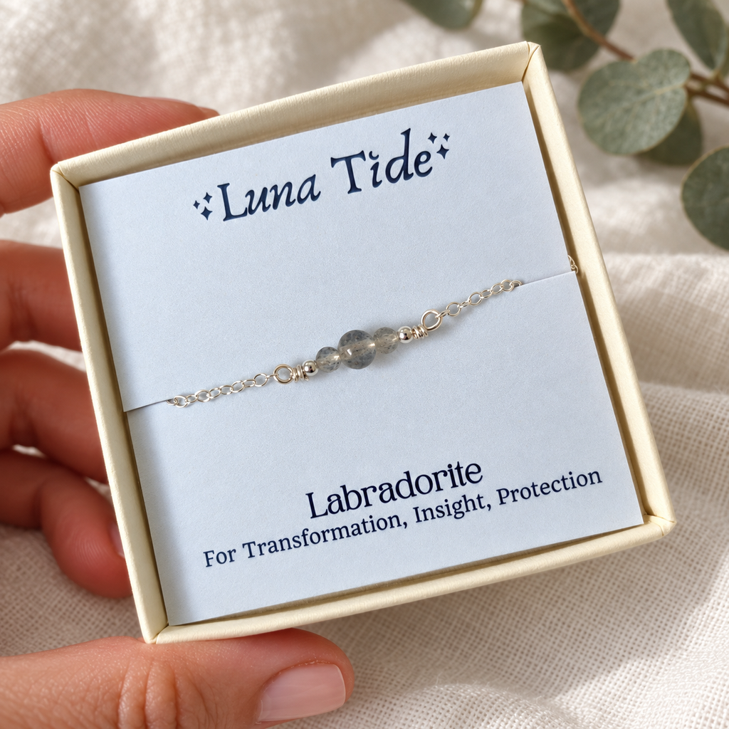 Dainty Labradorite Gemstone Anklet