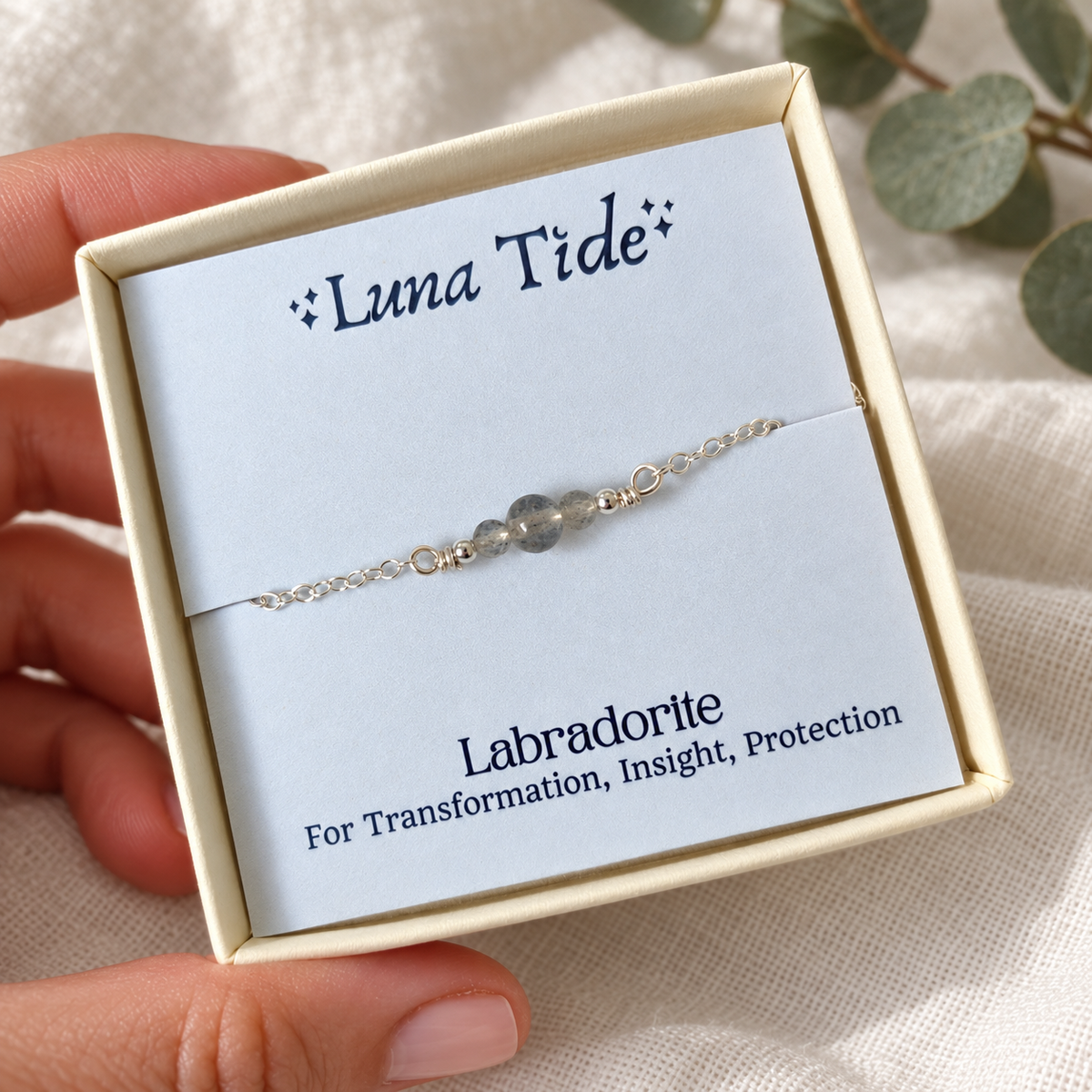 Dainty Labradorite Gemstone Anklet