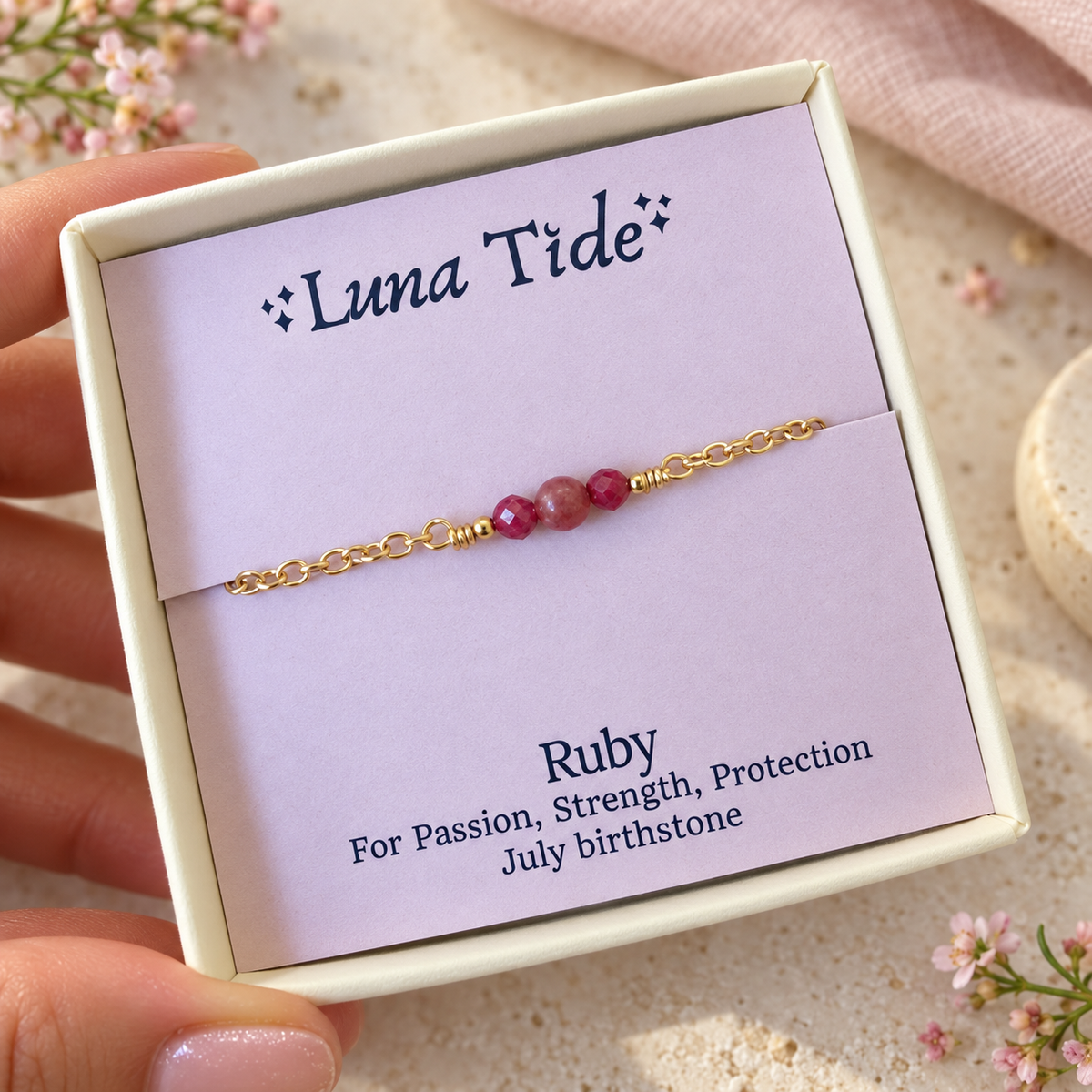 Dainty Ruby Gemstone Choker Necklace