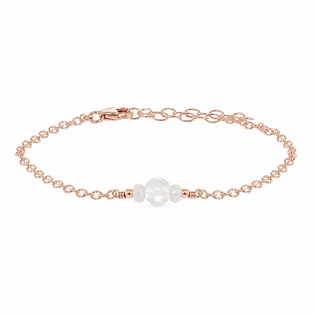 Dainty White Moonstone Gemstone Bracelet