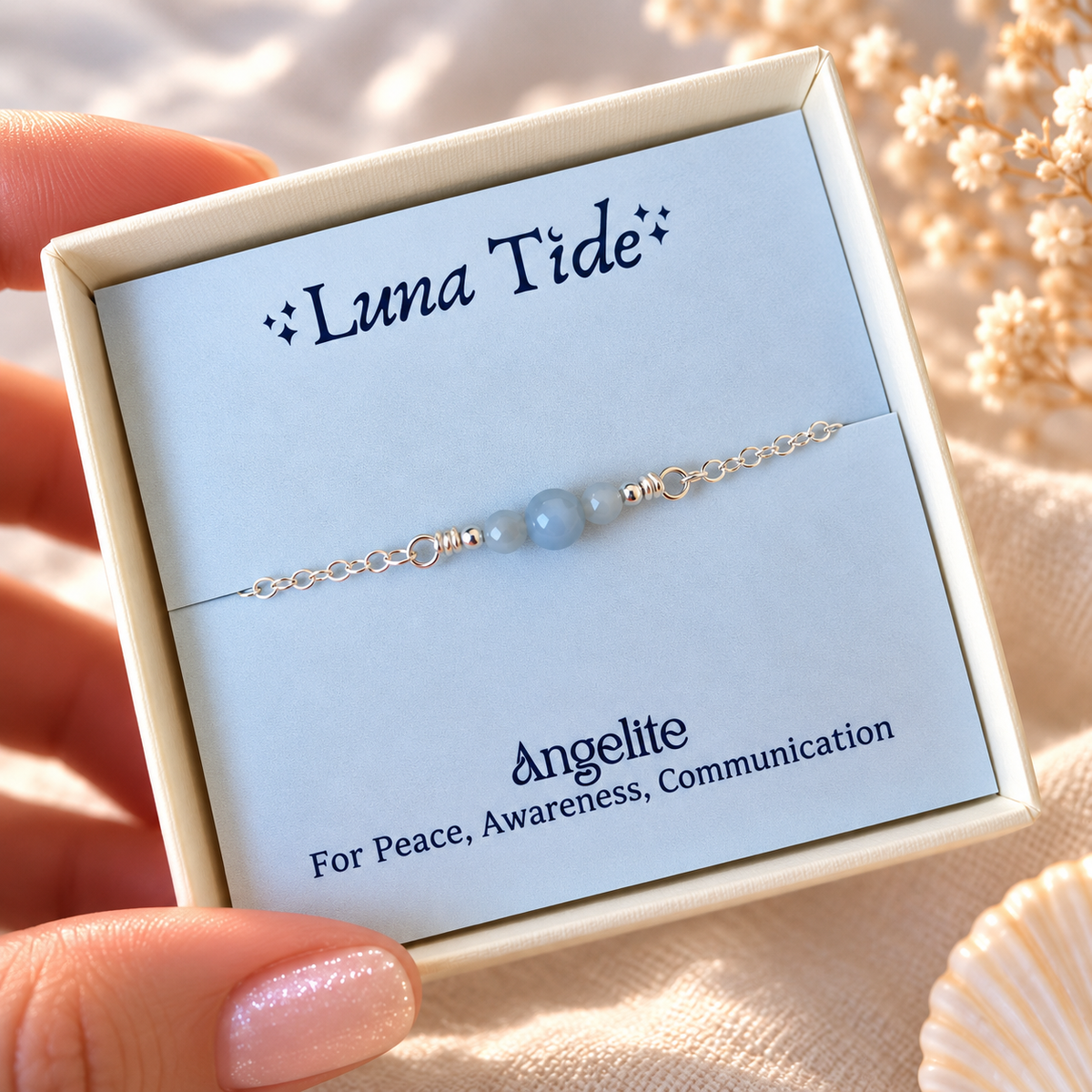 Dainty Angelite Gemstone Choker Necklace