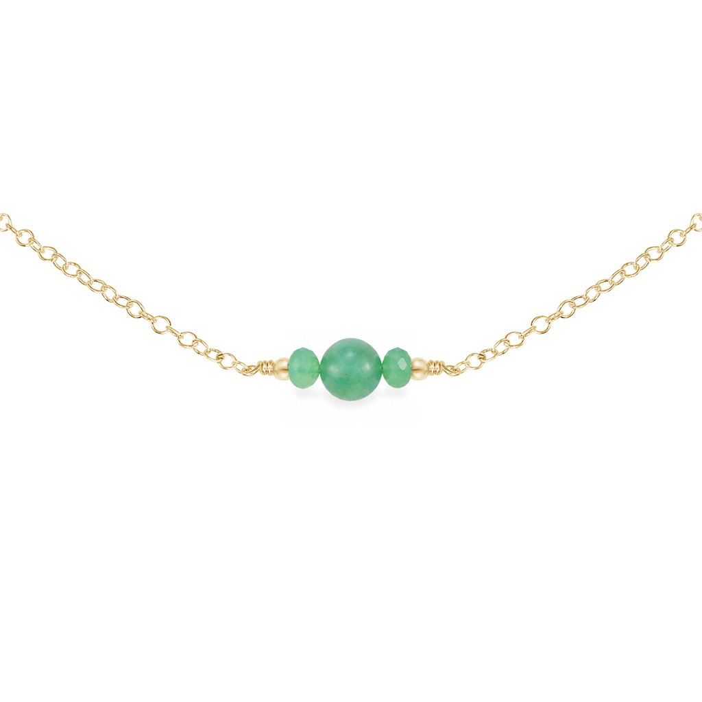 Dainty Chrysoprase Gemstone Choker Necklace