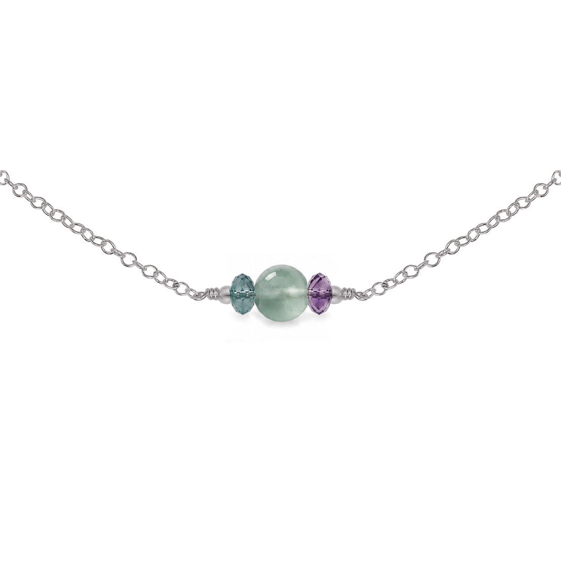 Dainty Fluorite Gemstone Choker Necklace