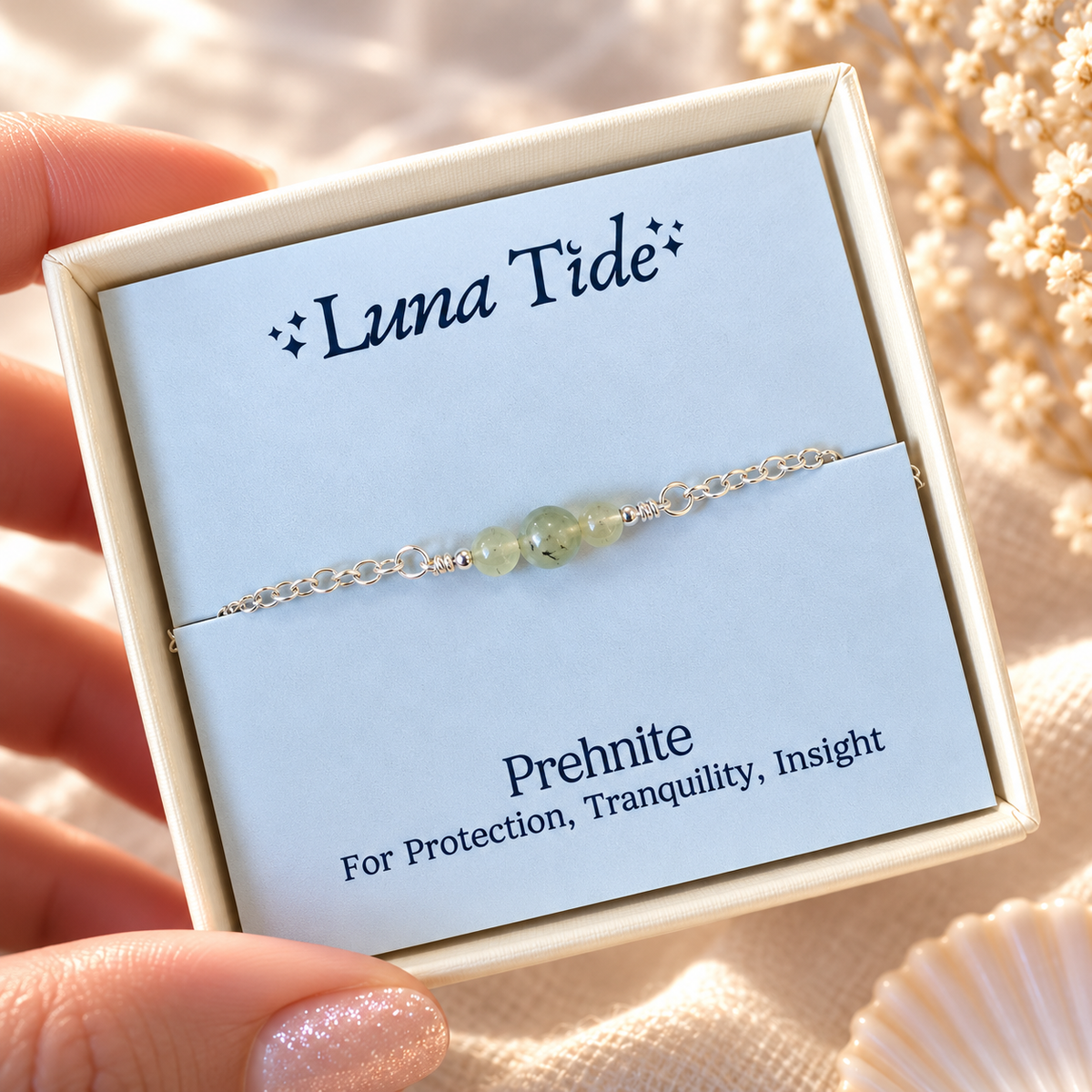 Dainty Prehnite Gemstone Choker Necklace