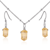 Citrine Double Terminated Crystal Jewellery Set