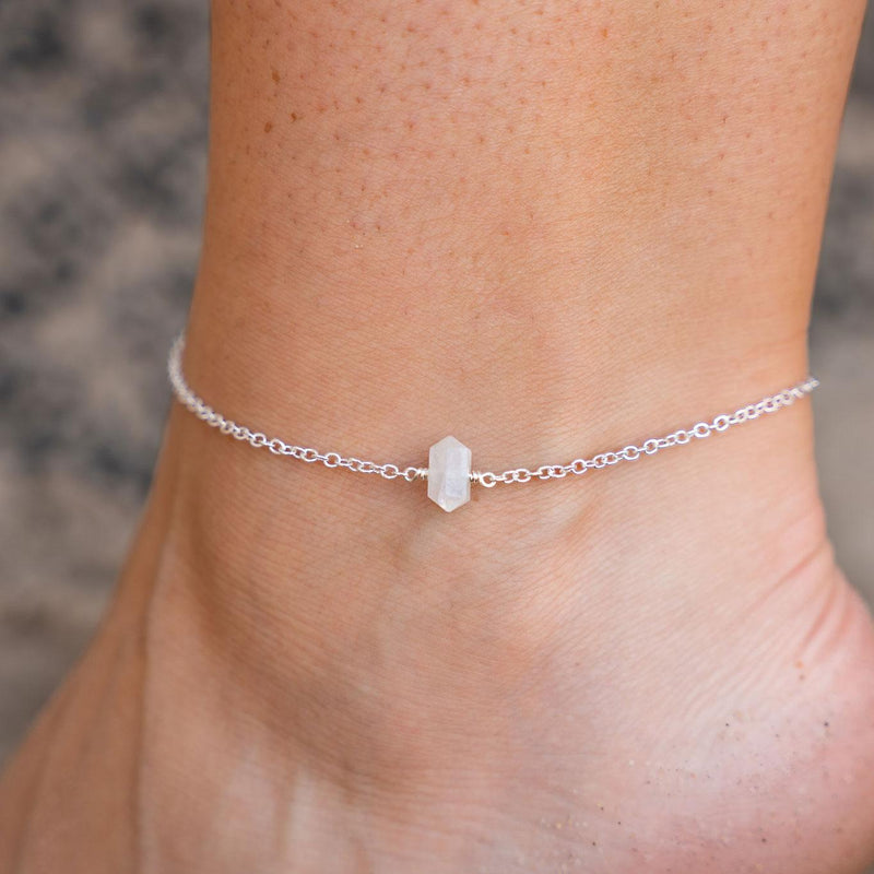 Custom Double Terminated Crystal Point Anklet