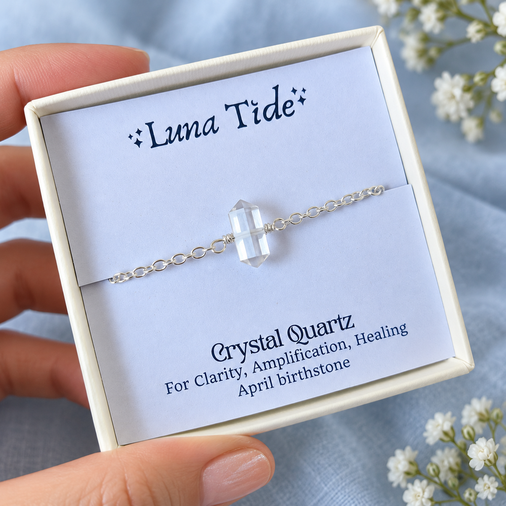 Crystal Quartz Double Terminated Crystal Point Anklet